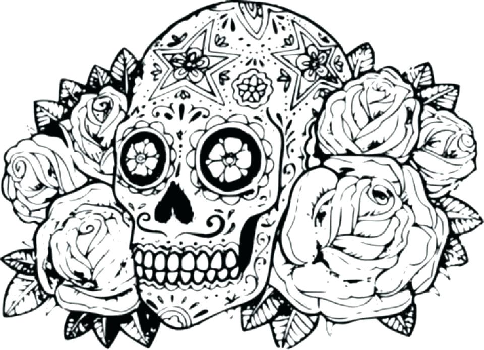 960x694 Sugar Skull Printable Coloring Pages Sugar Skull Printable