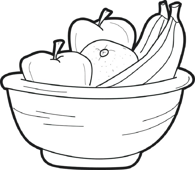 749x650 Fruit Bowl Drawing Coloring