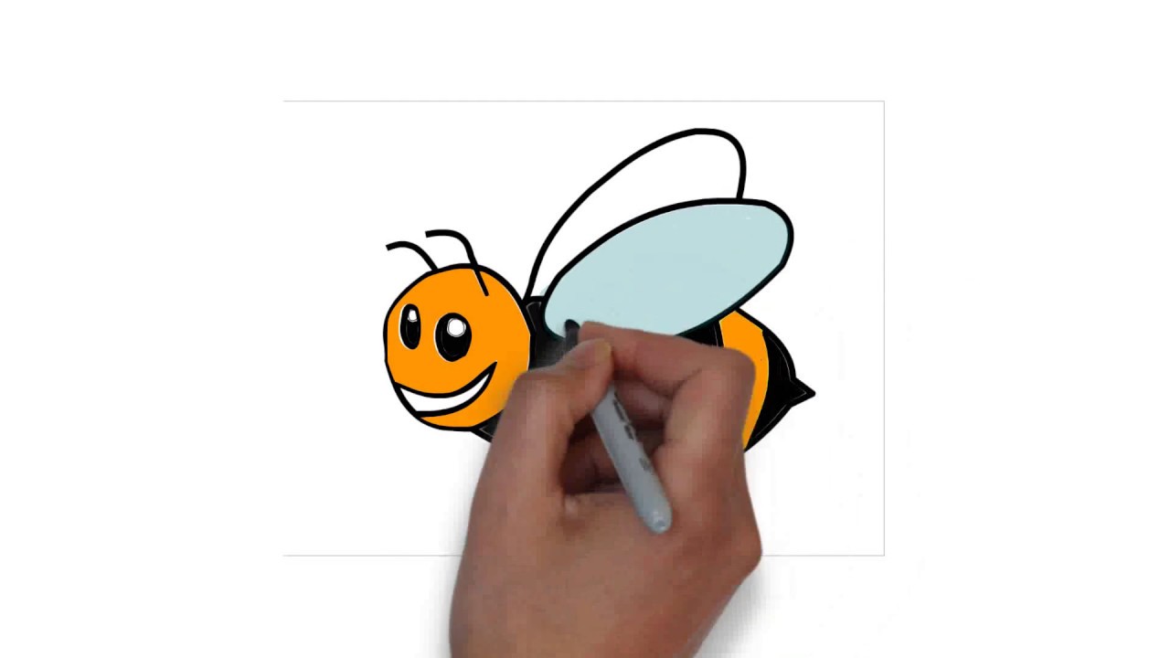 1280x720 How To Draw A Realistic Bee Drawing For Kids Learn Colors