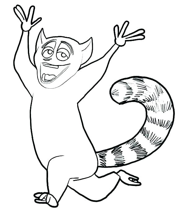 600x684 Lemur Drawing Coloring Pages Print