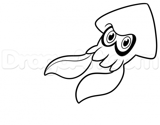 520x407 Learn How To Draw Blue Squid From Splatoon, Video Game Characters