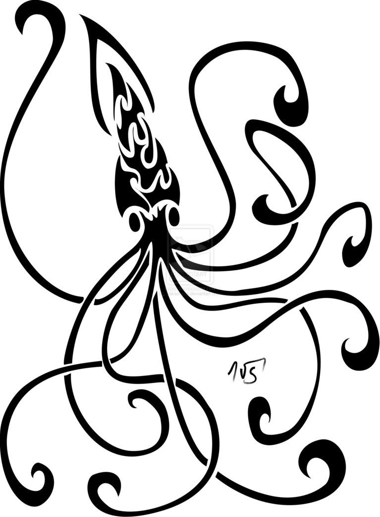 767x1042 squid idea for glass or henna just because i like it squid