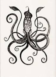 188x259 Colossal Squid Drawing Ink