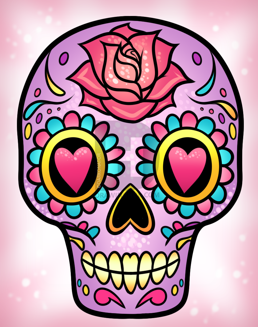 Realistic Sugar Skull Drawing Free download on ClipArtMag
