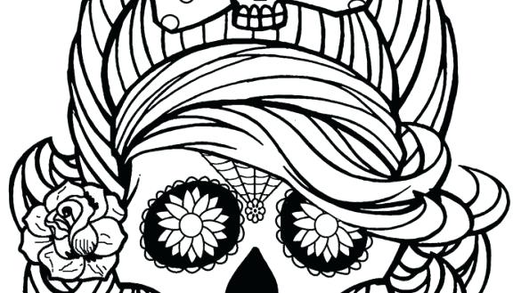 585x329 Simple Sugar Skull Coloring Pages Skulls Related Post Pdf Free