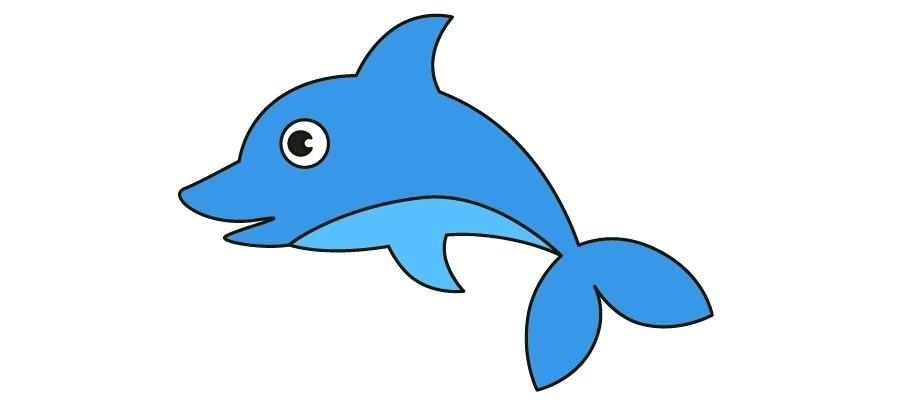 900x400 Drawing Of Dolphin How To Draw A Dolphin Dolphin Drawing Easy Step