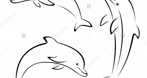 471x250 Simple Dolphin Easy Drawing Of Realistic Baby Jumping Cute Step