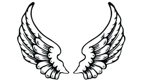 570x320 vector white realistic layered paper cut angel wings isolated