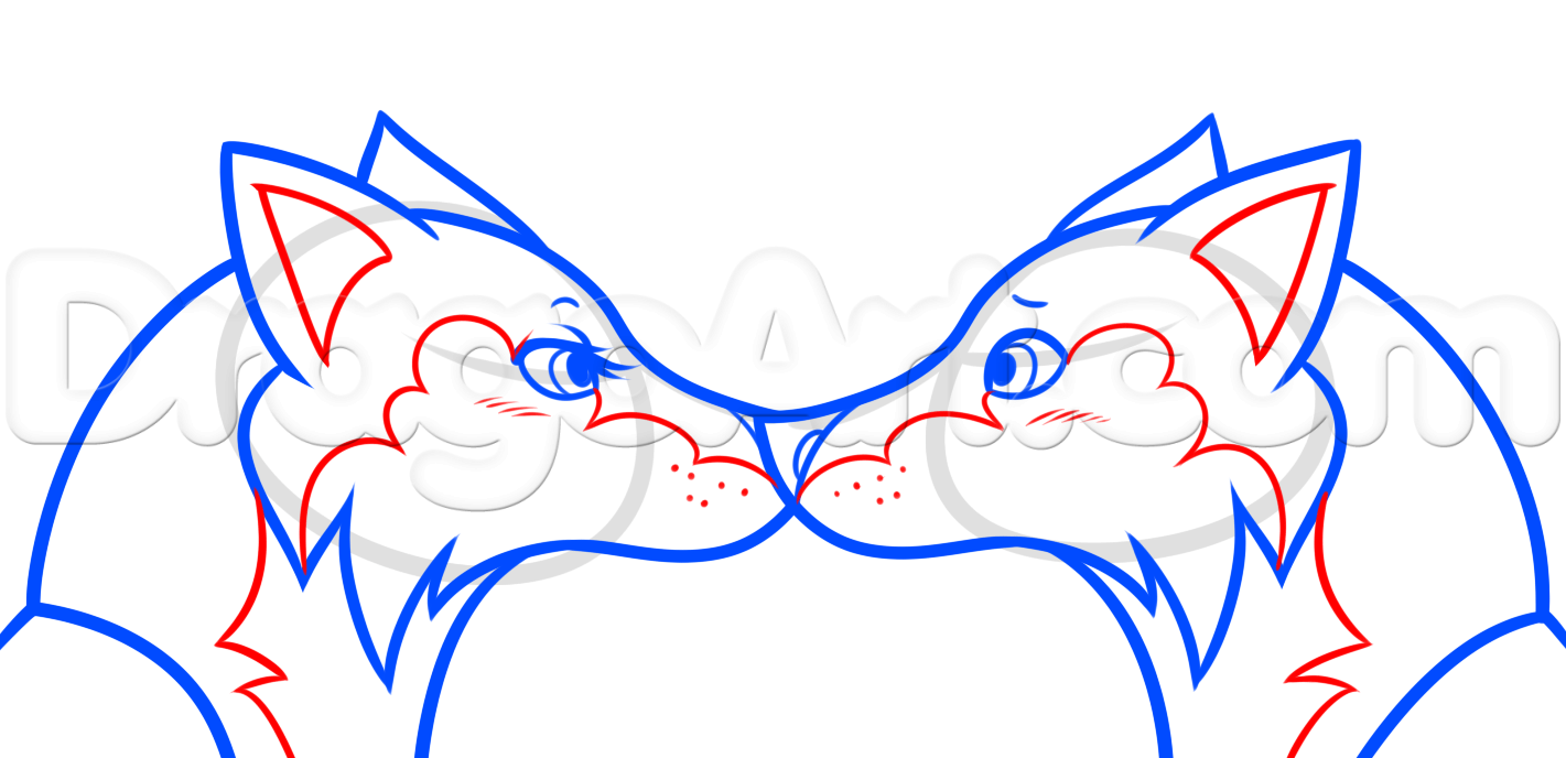 1421x688 Kissing Wolves Drawing Tutorial, Step