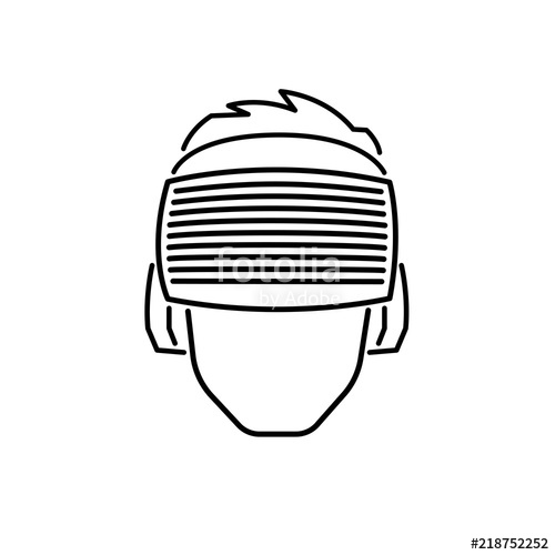500x500 virtual reality headset icon vector one line simple illustration