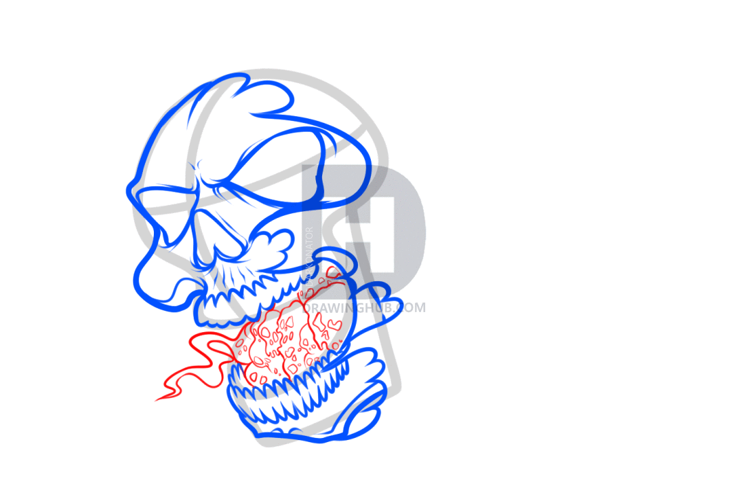 1070x720 How To Draw A Grim Reaper Skull Tattoo, Step