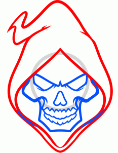 233x302 How To Draw A Grim Reaper Face, Step