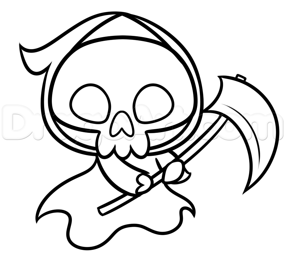 924x833 Step How To Draw A Kawaii Reaper