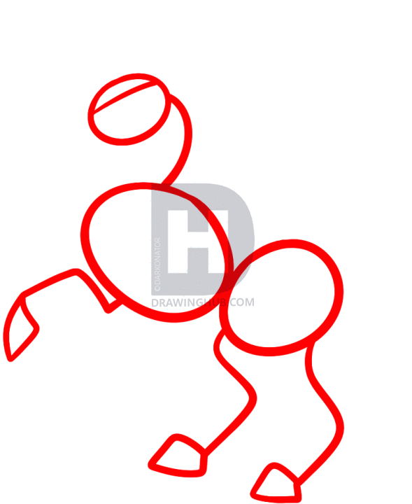 589x720 How To Draw A Rearing Horse, Step