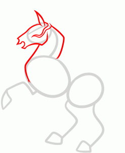 247x302 How To Draw A Rearing Horse, Step