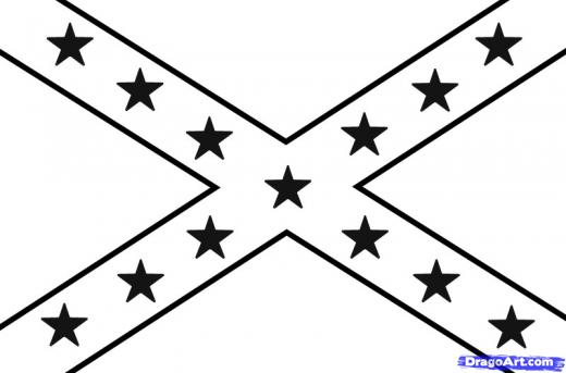 520x343 Rebel Flag Clipart Black White Collection