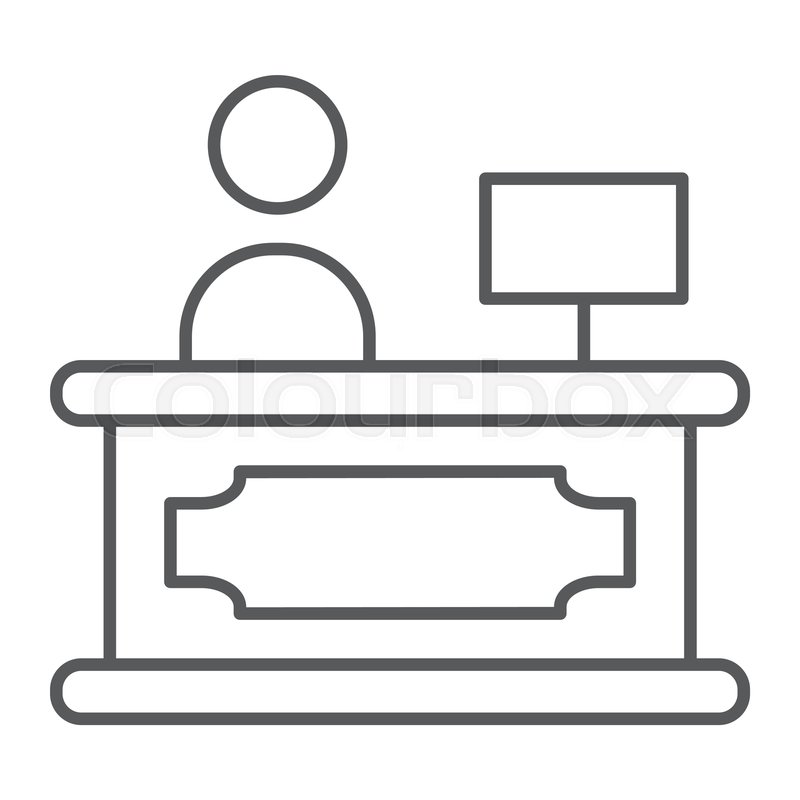 800x800 Reception Thin Line Icon, Hotel And Stock Vector Colourbox
