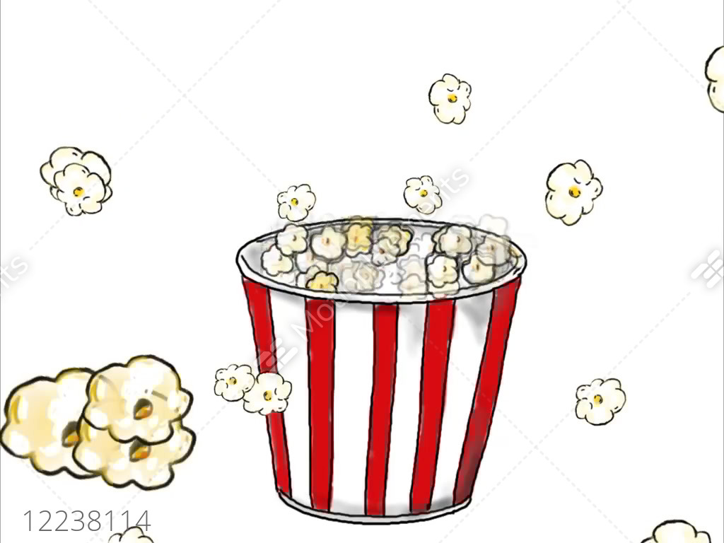 1024x768 Popcorn Popping Drawing Color Animation Stock Animation