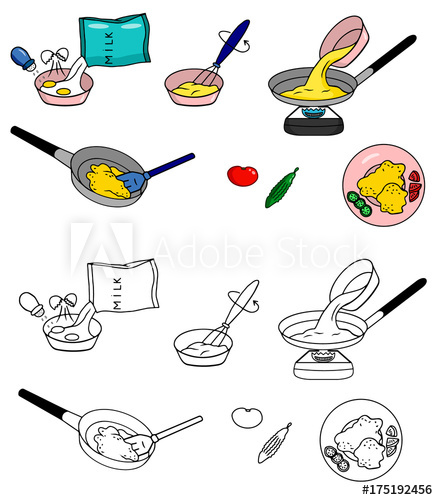 438x500 Recipe Omelet Diy Instruction Including Sketch