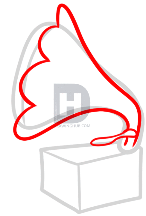 488x720 How To Draw A Record Player, Phonograph, Step