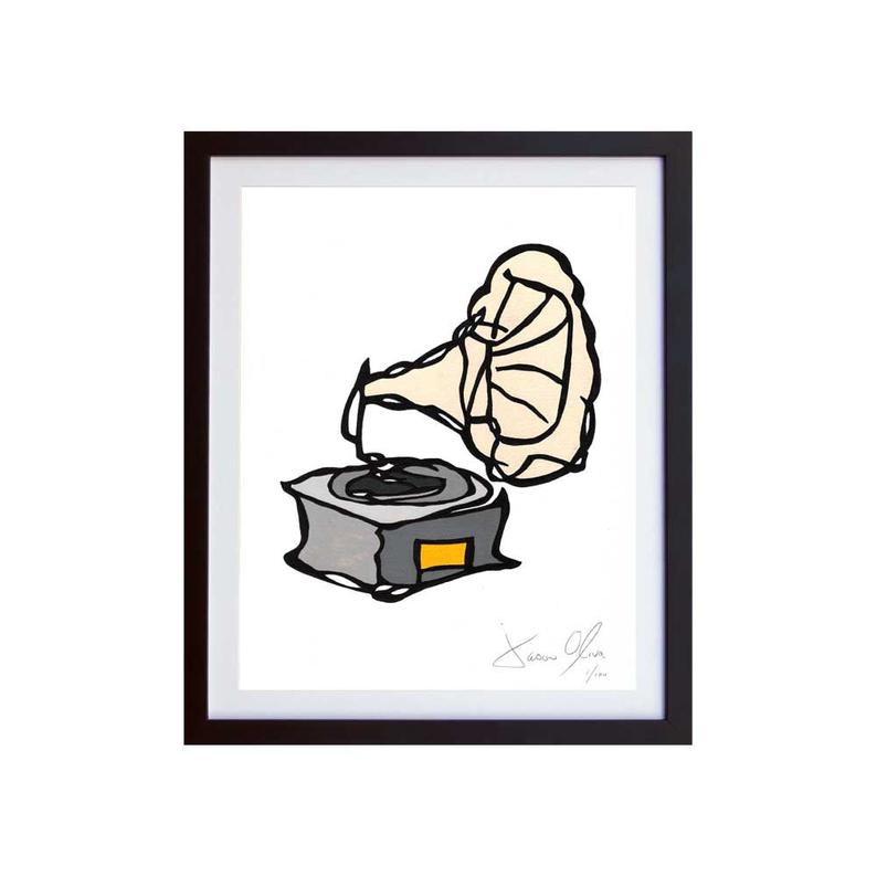 794x794 Phonograph Victrola Record Player Small Color Work On Paper Etsy