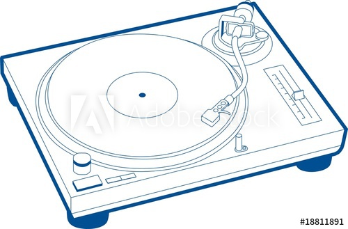 500x329 Record Player Blue