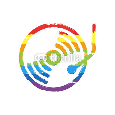 400x400 Retro Vinil, Record Player, Cd Player Drawing Sign With Lgbt