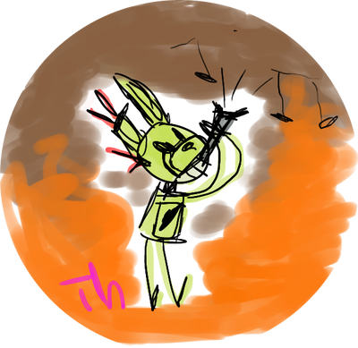 400x389 Fnaf Doodledrawingspringtrap Plays The Recorder