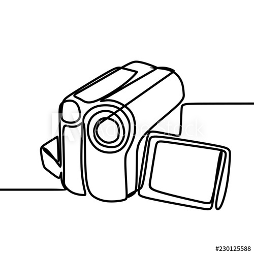 500x500 Handy Video Recorder Digital Cam Vector Illustration With Single