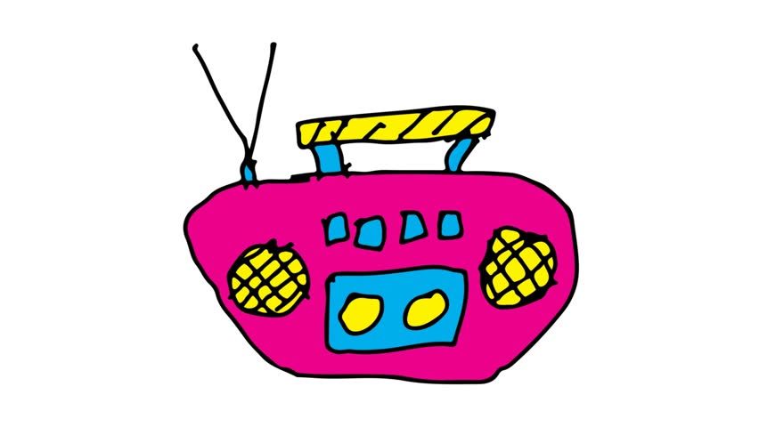 852x480 Kids Drawing White Screen With Theme Of Tape Recorder