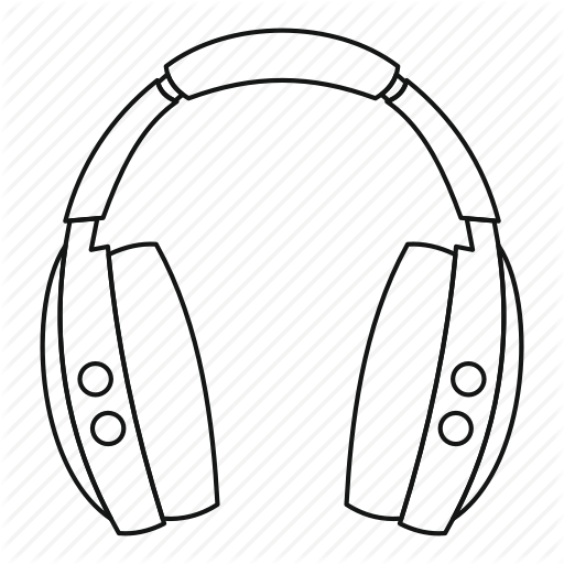 512x512 Headphone, Line, Music, Outline, Stereo, Thin, Volume Icon