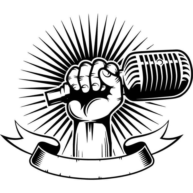 794x794 Microphone Logo Hand Holding Mic Singer Audio Sound Etsy