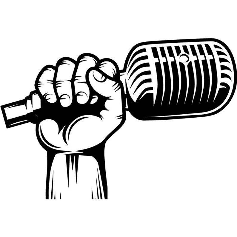 794x794 Microphone Logo Hand Holding Mic Singer Audio Sound Etsy