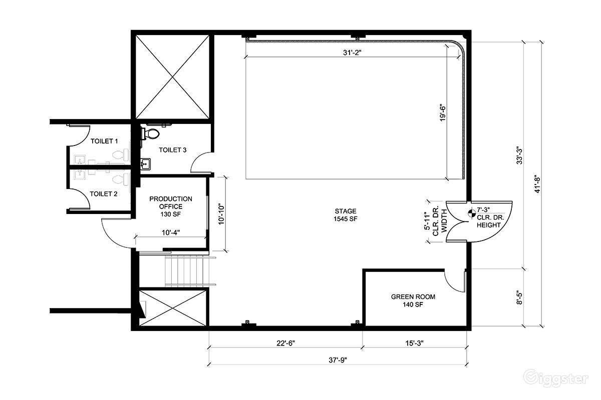 1200x800 Rent Saf Production Soundstage White Cyc Green Screen Film Studio