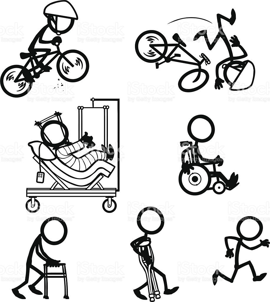916x1024 Stick Figure People Bike Accident Recovery Vector