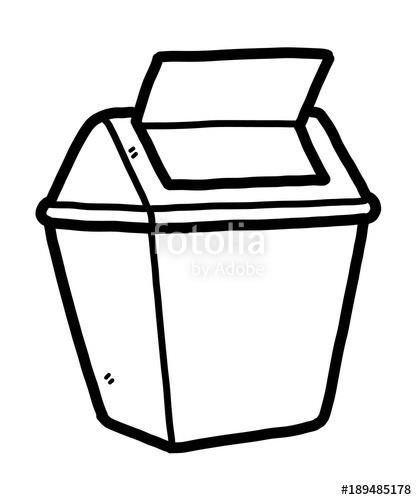 417x500 Bin Cartoon Vector And Illustration, Black And White, Hand Drawn