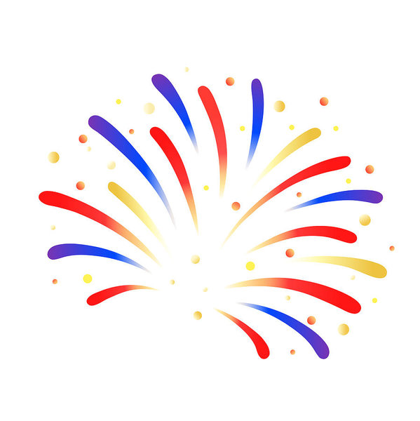 599x600 Firework Red, Blue And Yellow Design On White Art Print