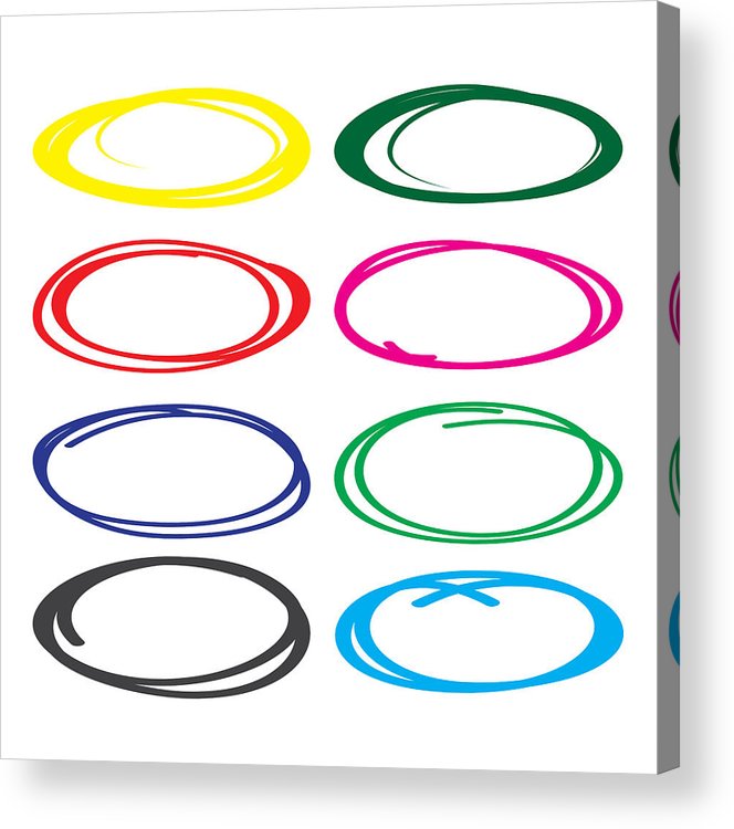 664x750 series of red, yellow, blue, brown, green highlight pen circle