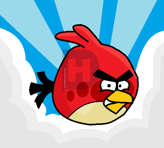 525x475 How To Draw Red Angry Bird, Step