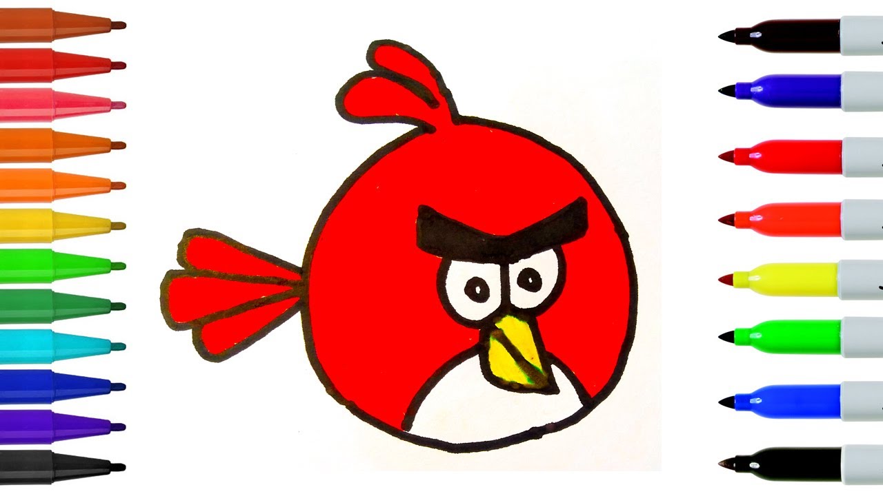 1280x720 How To Draw The Red Angry Bird Step
