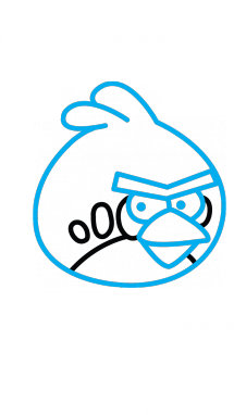 215x382 How To Draw Angry Birds, Red, Easy Step