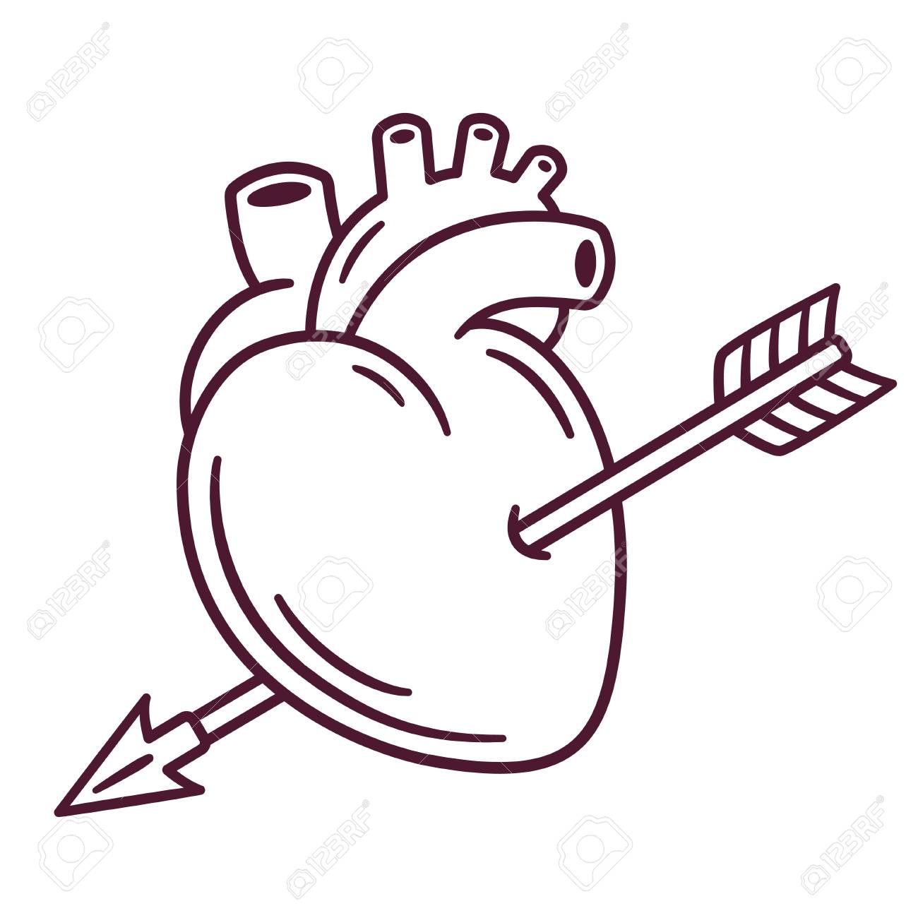 1300x1300 Huge Collection Of 'heart And Arrow Drawing' Download More Than