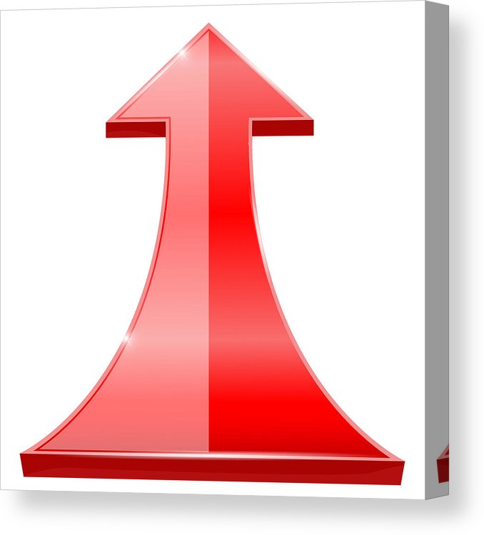 678x750 Red Arrow, Moving Up Icon Canvas Print Canvas Art
