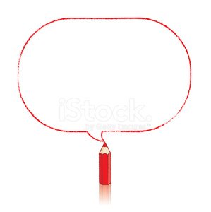 299x300 Red Pencil Drawing Oblong Speech Balloon Stock Vectors