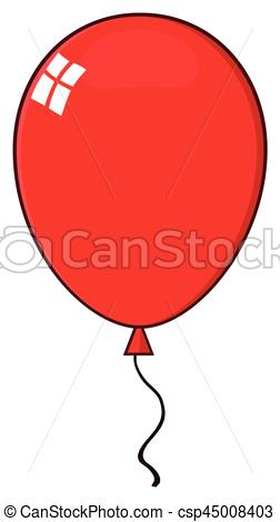 252x470 Cartoon Red Balloon Illustration Isolated On White Background