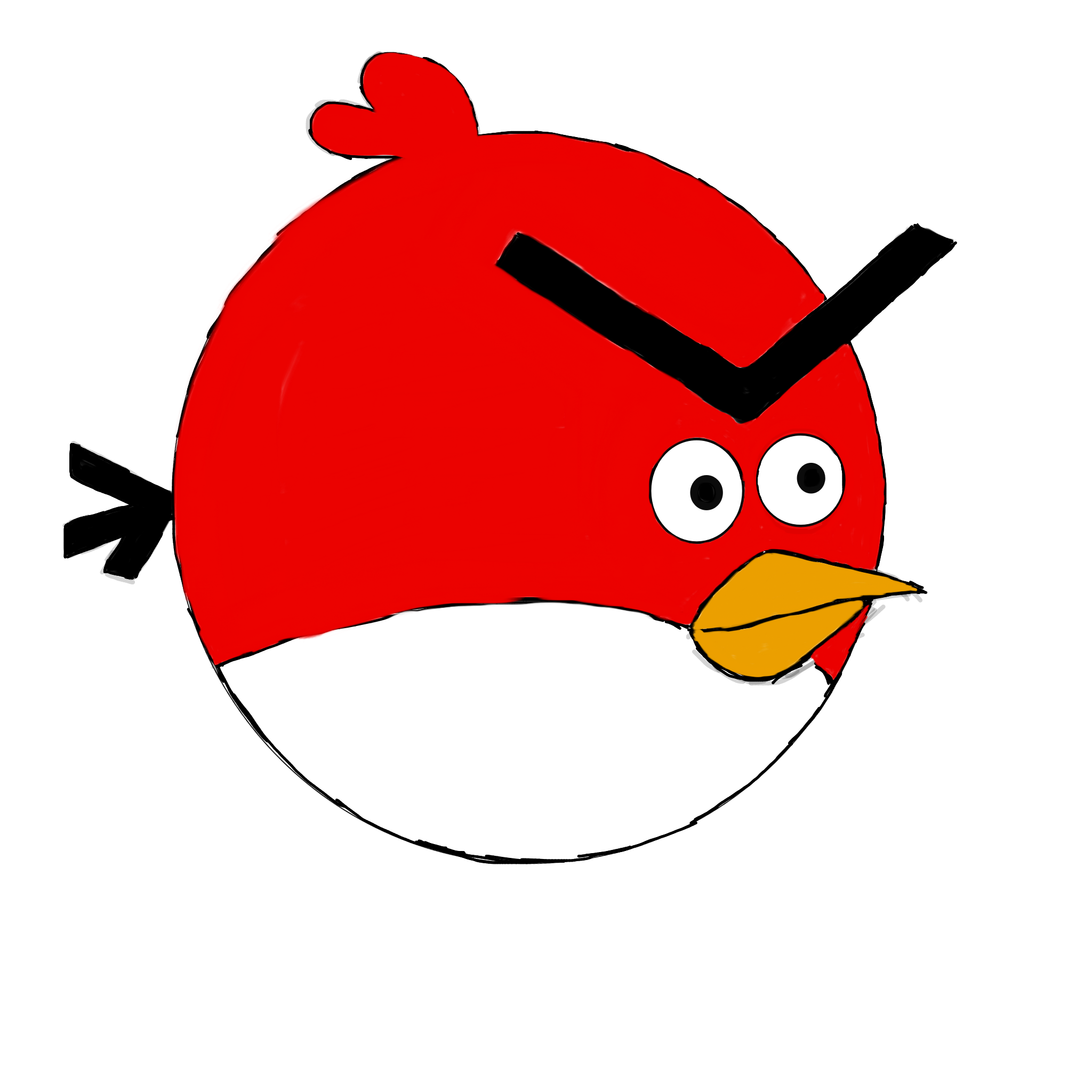 2048x2048 Why Isn't He Looks Angry Angrybirds Drawing Redbird