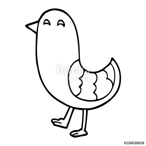 500x500 Line Drawing Cartoon Red Bird Stock Image And Royalty Free Vector
