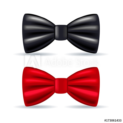 500x500 Realistic Drawing, Solemn Bow Tie Black And Red