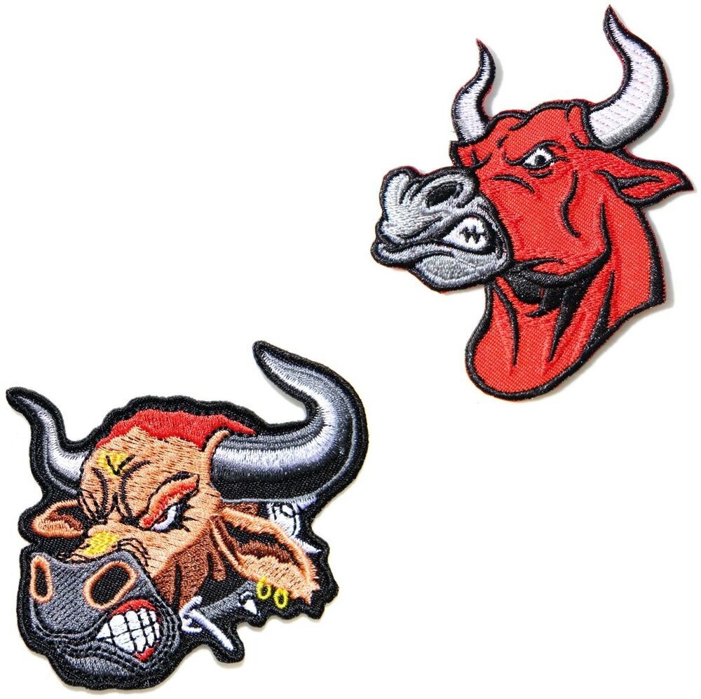 1000x997 Red Bull Patch Iron On Sew Jacket T Shirt Cap Costume Craft Badge