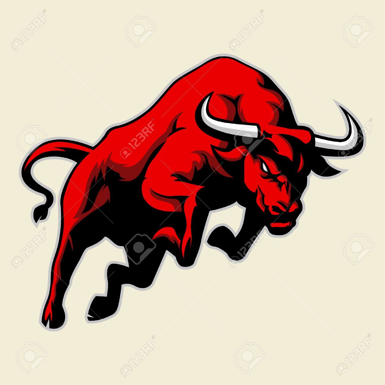 1300x1300 Jumping Red Bull In Artwork Bull Logo, Car Stickers